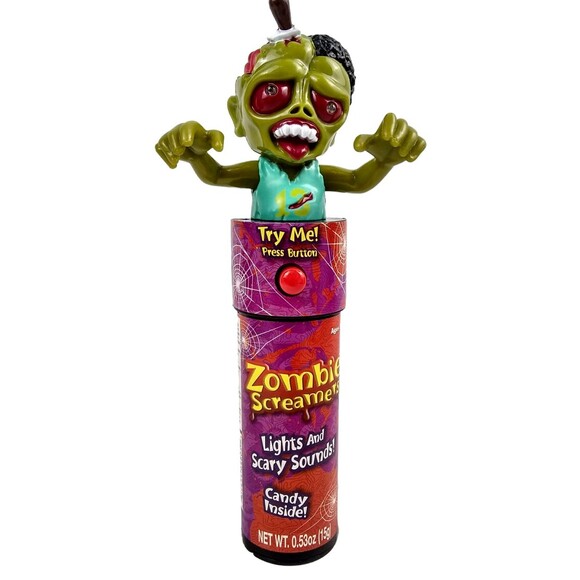 ZOMBIE Screamers LIGHTS Scary SOUNDS Halloween Light-up Candy Holder Toy Knife - Picture 5 of 13